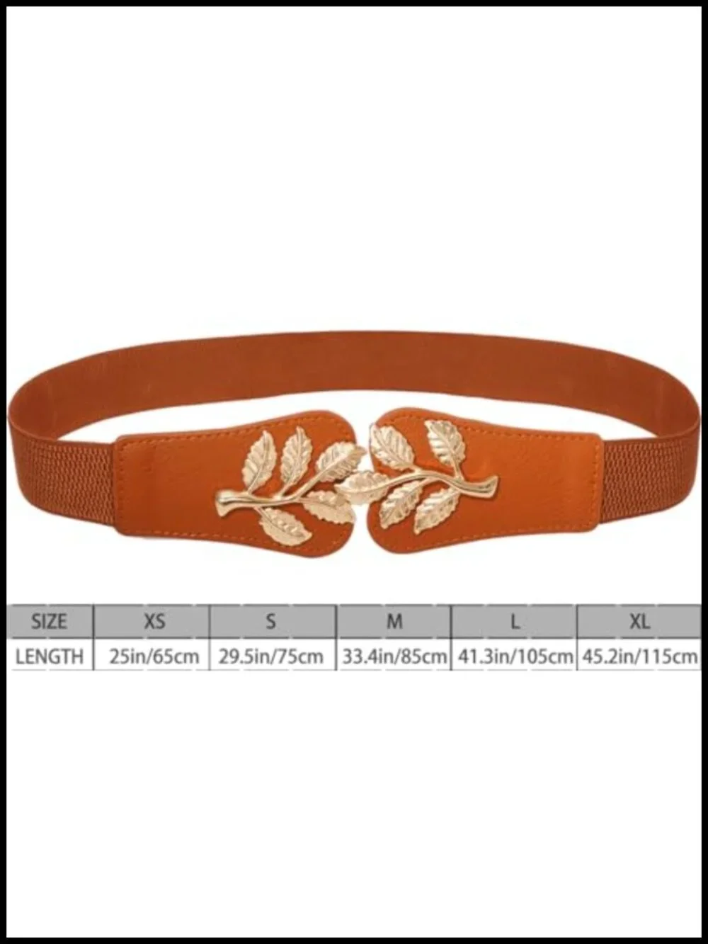 Women's Skinny Stretch Belt with Double Knot Buckle Faux Leather Elastic